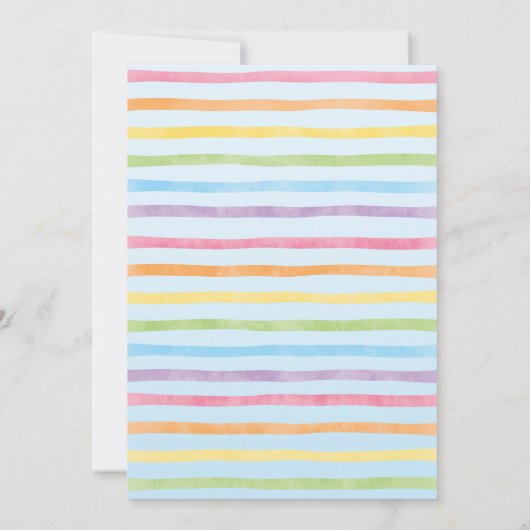 Ein Jahr voller Farben | Rainbow First Birthday Einladung (Rückseite)