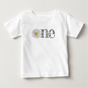 Ein Jahr weiß Daisy floral Baby T-shirt