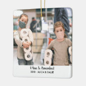 Ein Jahr zu denken - Funny 2020 Weihnachten Foto Keramikornament (Links)