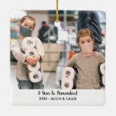 Ein Jahr zu denken - Funny 2020 Weihnachten Foto Keramikornament (Rückseite)