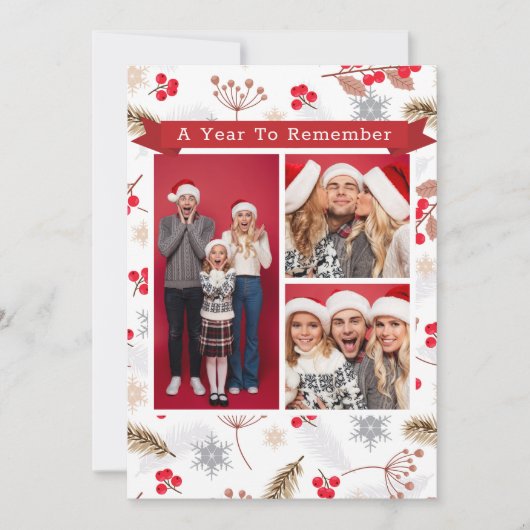 Ein Jahr zur Erinnerung an Weihnachten Fir Holly 3 (Vorderseite)