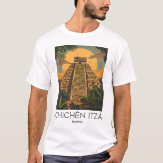 Ein Jahrgang Reisen Kunst Chichén Itzá - Mexiko T-Shirt
