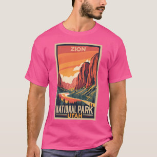 Ein Jahrgang Reisen Kunst des Zion Nationalparks - T-Shirt