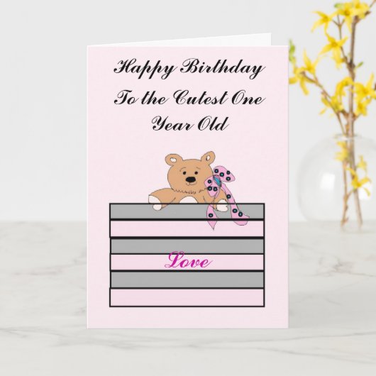 Ein jähriger Geburtstag Karte (Gelbe Blume)