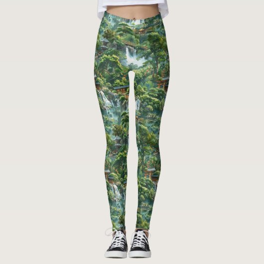 Ein japanischer Garten mit Serene Falls Leggings (Vorderseite)