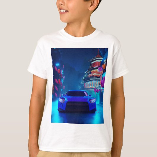 Ein japanisches Auto - eine japanische Stadt - auf T-Shirt (Vorderseite)
