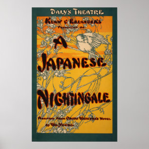 Ein japanisches Nachtigall-Theaterposter Poster