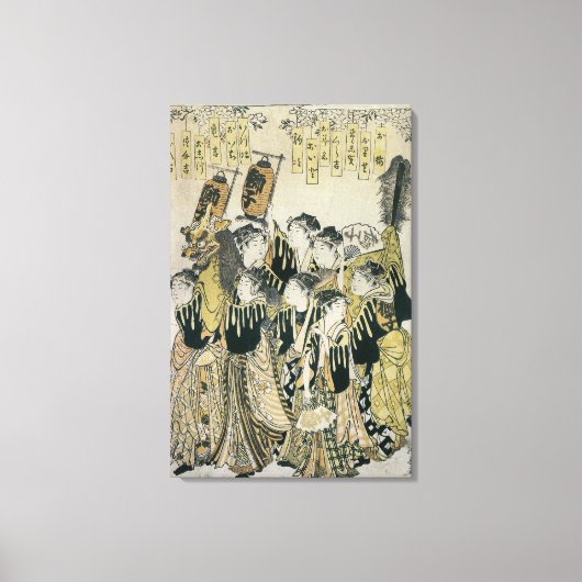 Ein japanisches Orchester, die Tosa-Schule Leinwanddruck (Vorderseite)