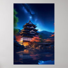 Ein japanisches Schloss inmitten der Sterne
