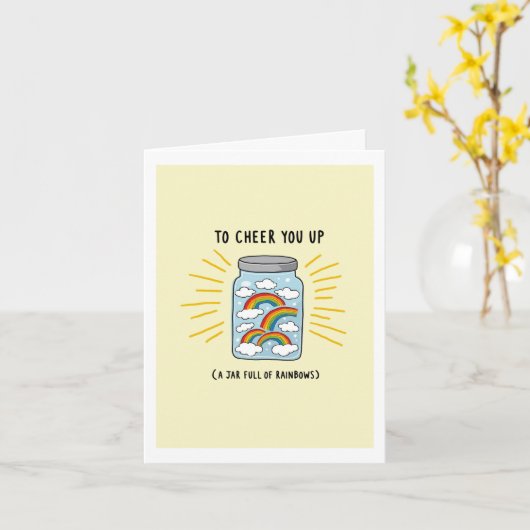 Ein Jar Regenbogen, um Sie auf Regenbogenkarten zu Karte (Gelbe Blume)