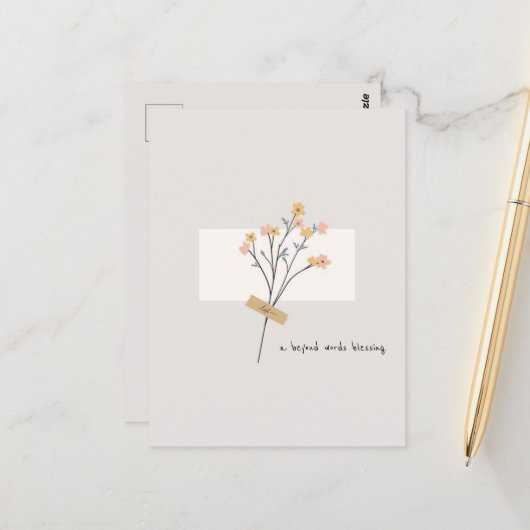 Ein jenseits aller Worte, die Blume auf eine minim Postkarte (Vorderseite/Rückseite Beispiel)