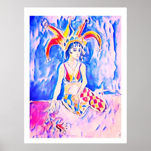 Ein Jester mit Blume Poster (Vorne)
