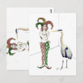 Ein Jester und ein blauer Held Postkarte (Vorne/Hinten)