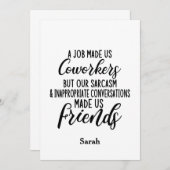 Ein Job Mathe uns Mitarbeiter, Freundschaft der Ko Einladung (Vorne/Hinten)