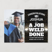 Ein Job wurde gemacht Torch & Sparks Welder Abschl Ankündigungspostkarte (Vorderseite)