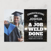 Ein Job wurde gemacht Torch & Sparks Welder Abschl Ankündigungspostkarte (Vorderseite)