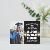 Ein Job wurde gemacht Torch & Sparks Welder Abschl Ankündigungspostkarte (Stehend Vorderseite)