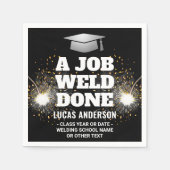 Ein Job wurde gemacht Torch & Sparks Welder Abschl Serviette (Vorderseite)