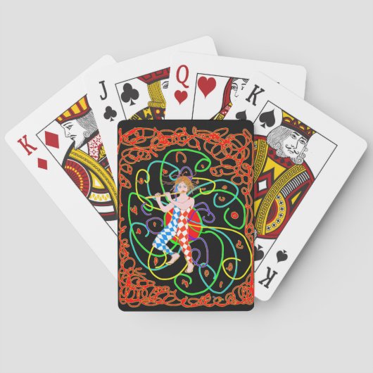 Ein Joker spielt Flöte Spielkarten (Rückseite)
