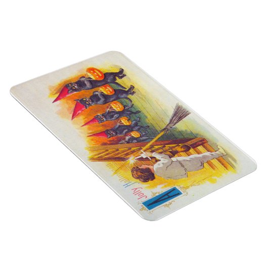 Ein Jolen Halloween-Schwarze Katzen mit Kürbiskins Magnet (Rechte Seite)