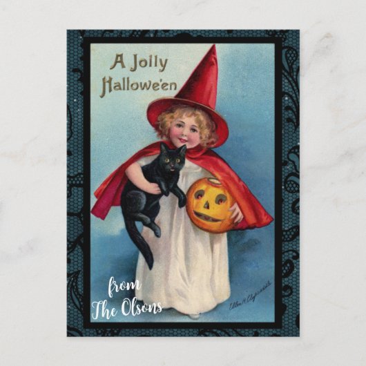 Ein Jolly Halloween Custom Vintag Postkarte (Vorderseite)