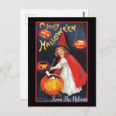 Ein Jolly Halloween kleine Vintage Hexe Custom Postkarte (Vorne/Hinten)