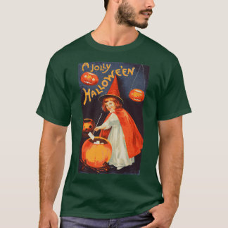 Ein Jolly Halloween Niedlich Retro Vintag Hexenfra T-Shirt