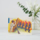 Ein Jolly Halloween (Schwarze Katzen) Postkarte (Stehend Vorderseite)