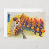 Ein Jolly Halloween (Schwarze Katzen) Postkarte (Vorne/Hinten)