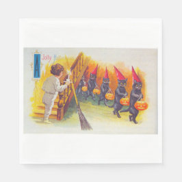Ein Jolly Halloween (Schwarze Katzen) Serviette