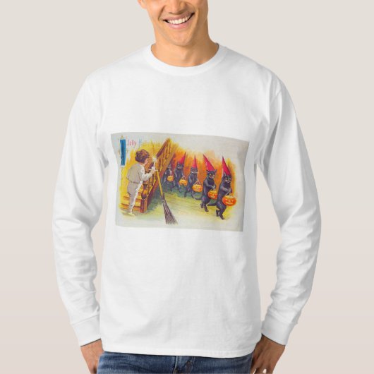 Ein Jolly Halloween (Schwarze Katzen) T-Shirt (Vorderseite)