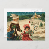Ein Joyfull Christmas - Vintage Kunst Feiertagspostkarte (Vorne/Hinten)