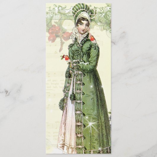 Ein Joyous-Weihnachten Jane Austen Inspiriert Menü Menükarte (Vorderseite)