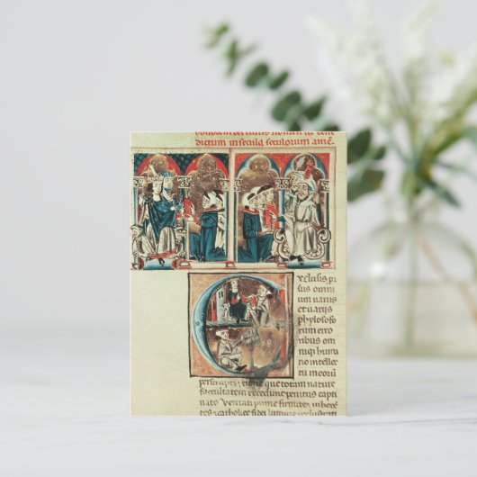 Ein jüdischer Gelehrter präsentiert Postkarte (Stehend Vorderseite)