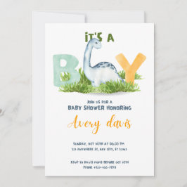 ein Junge, Baby Dusche Einladung, niedlicher Dinos Feiertagskarte