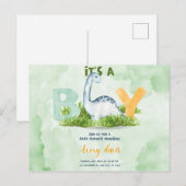 ein Junge, Baby Dusche Einladung, niedlicher Dinos Postkarte (Vorne/Hinten)