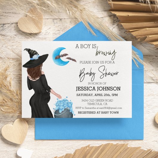 Ein Junge braut Hexenwasserfarbe Custom Einladung