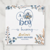 Ein Junge braut Tee Party Boy Baby Dusche Geschenkanhänger (Rückseite)