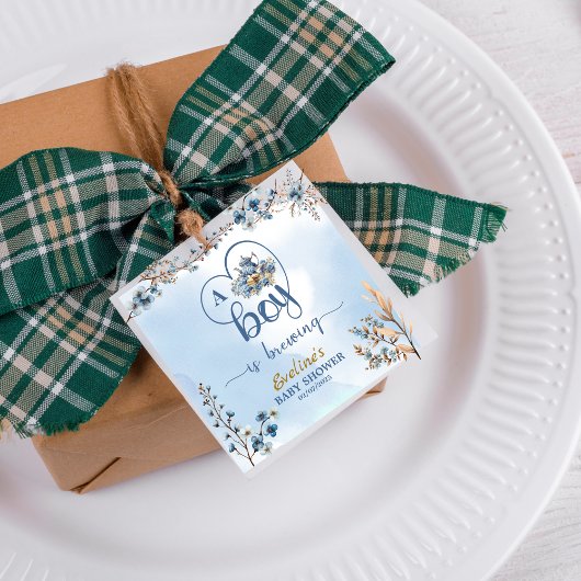 Ein Junge braut Tee Party Boy Baby Dusche Geschenkanhänger