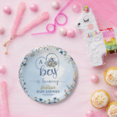 Ein Junge braut Tee Party Junge Babydusche blau Pappteller (Party)