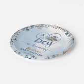 Ein Junge braut Tee Party Junge Babydusche blau Pappteller (Schrägansicht)