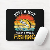 Ein Junge, der Angelwitze liebt, Jungen Fischer B Mousepad (Mit Mouse)