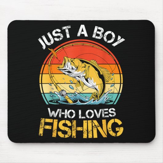 Ein Junge, der Angelwitze liebt, Jungen Fischer B Mousepad (Vorne)