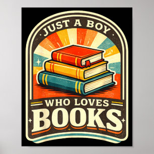 Ein Junge, der Bücher liebt, lustiger Bibliophiler Poster