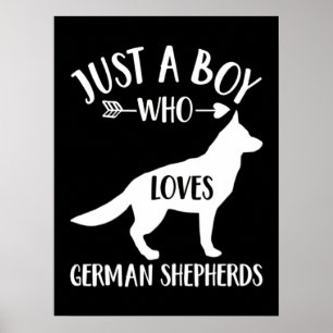 Ein Junge, der deutsche Hirte Liebe Poster