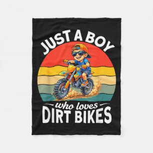 Ein Junge, der Dirt Bikes Motocross Enduro Kinder Fleecedecke