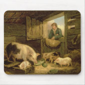 Ein Junge, der einen Schwein-Schweinestall, 1794 Mousepad (Vorne)