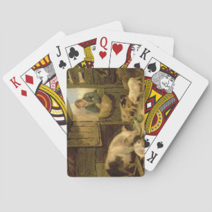 Ein Junge, der in einen Schweinestall schaut, 1794 Spielkarten