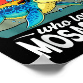 Ein Junge, der Mosasaurus liebt Lustige Kinder Kle Poster (Ecke)