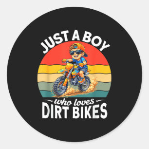 Ein Junge, der Motocross-Enduro-Kinder-Motocross-M Runder Aufkleber